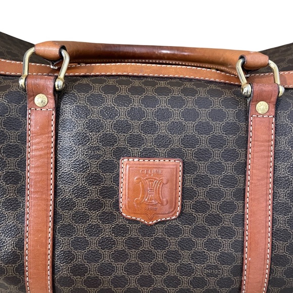 Celine | Authentic Brown Macadam Triomphe Canvas Travel Overnight Duffle Bag - Picture 10 of 13